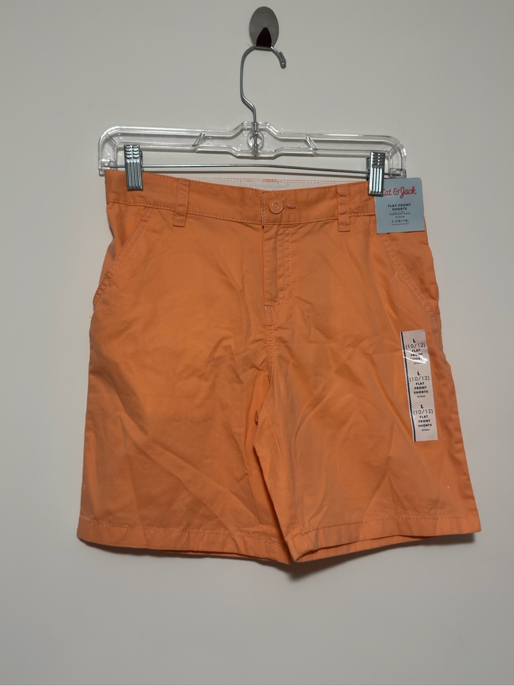 NWT Boy’s Cat & Jack coral Flat Front Shorts Size L (10/12) - Picture 4 of 15